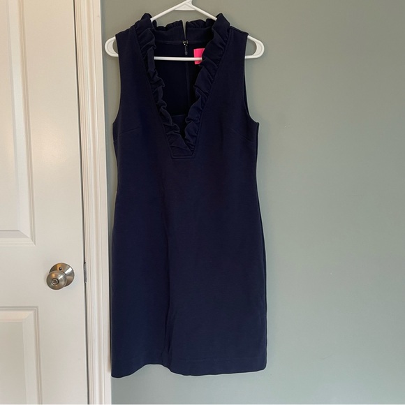 Lily Pulitzer Tisbury Shift Dress Navy | Size M - Picture 2 of 10